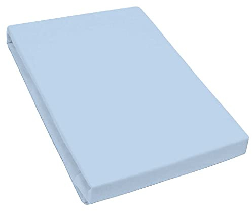 Bellana Aqua-Jersey Spannbettlaken für Wasserbetten mit 3% Elastan / 180-200 x 200-220 cm in Hellblau