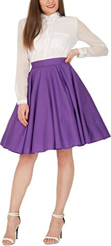 BlackButterfly Vintage Rockabilly Cercle Complet Jupe De 1950 (Violet Vif, S)