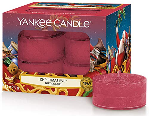 Yankee Candle Duft-Teelichter | Christmas Eve | 12 Stück, Teelicht Kerzen (x 12)