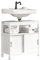 SoBuy Meuble sous Lavabo Salle de Bain avec Portes Coulissantes - Meuble Salle de Bain et Meuble sous Vasque Compact Anti-Humidité - Rangement pour WC, Bois, 60x30x60cm, Blanc, FRG128-W
