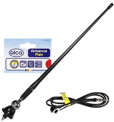 alca® Antenne 40cm Radio AM/FM weiches Gummi flexibel - Neigung einstellbar 180°