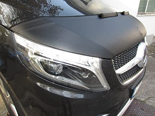 Auto-Bra AB-00645 Carbon Optik kompatibel mit Mercedes-Benz MB V-Klasse Vito Viano ab 2014 W447 Haubenbra Steinschlagschutz Tuning Bonnet Bra