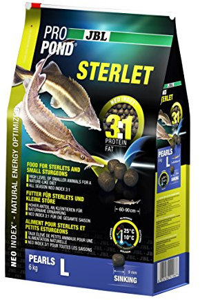 JBL Futter für Sterlets und kleine Störe, Sinkende Futterperlen, Spezialfutter, ProPond Sterlet, Größe L 6,0 kg
