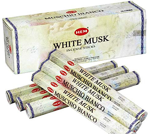 WHITE MUSK von HEM BIG PACK 6x 20 Räucherstäbchen Original Indien Incense