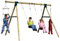Plum Gibbon Wooden Garden Double Swing, Climbing Rope & Ladder Set