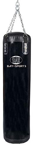 BAY® XXL RIESEN GROSSER 150 x 40 cm Kunstleder Profi Deluxe Sandsack Boxsack mit inkl. Stahlkette, Kette Aufhängung schwarz 150cm