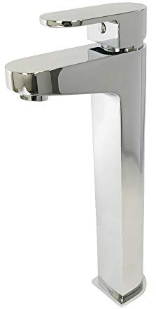 Home Standard Central Bathroom Single Lever Chrome High Rise Mono Basin Sink Mixer Tap with Slotted Spring Waste