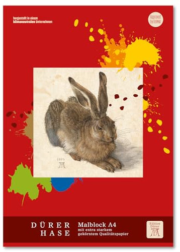 Edition Dürer Malblock gekörnt A4 50 Blatt 100 g/m², Zeichenblock für Kinder und Erwachsene