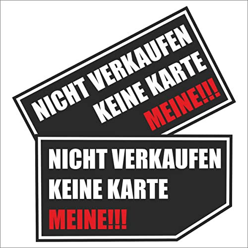 INDIGOS - 2 x Autoaufkleber - Aufkleber verkaufe nix „Nicht verkaufen - keine Karte - Meine“ wirkungsvoller Sticker gegen nervige Autoverkäufer Autohändler für Ihre Autoscheibe ca. 9x5 cm