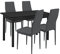 [en.casa] Esstisch Küchentisch Esszimmertisch schwarz 120x60cm mit 4 Stühlen dunkelgrau gepolstert Sitzgruppe im Sparpaket