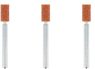 Dremel 8153 Juego de Accesorios de Piedras de amolar de óxido de Aluminio, 3 Piedras de amolar cónicas para amolar y afilar Metales (4,8 mm)