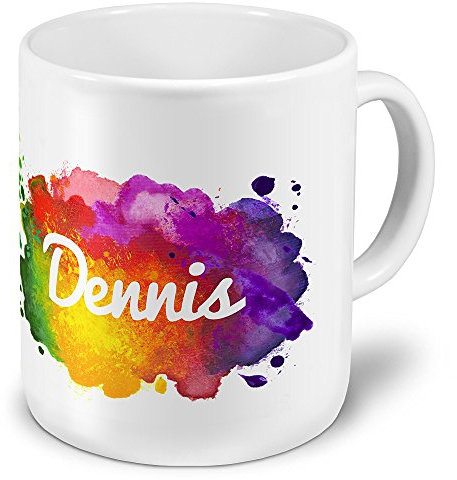 digital print XXL Riesen-Tasse mit Namen Dennis - Motiv Color-Paint - Namenstasse, Kaffeebecher, Becher, Mug