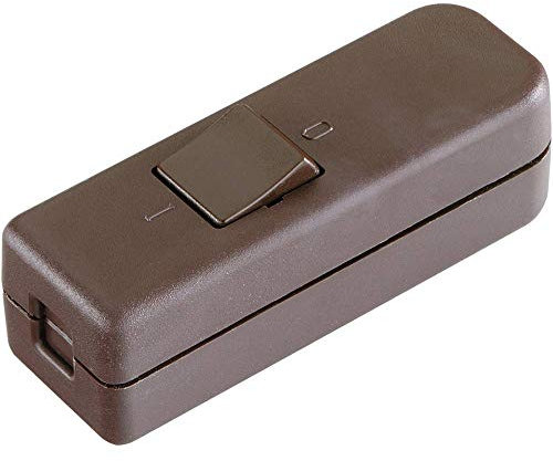 InterBär 8006-009.01 Schalter für weiches Kabel, braun, 1 x Off/On 6 A, 1 Stück