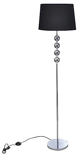 vidaXL Lampe de Sol à Long Pied 4 Boules de Décoration Noir Lampe de Chevet