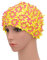 Medifier Gorro de natación con diseño de pétalos florales para mujer, color amarillo