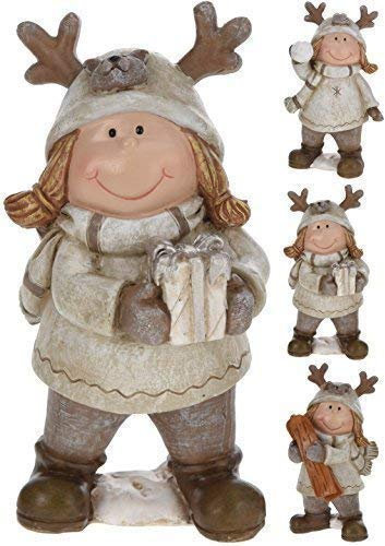 Small-Preis Winterkinder Dekofiguren 12 cm – 3er Set Weihnachtsfiguren aus Kunstharz – Winterliche Tischdeko & Weihnachtsdekoration (Schneekinder 12cm)