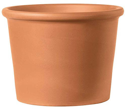 Lote de 2un. de Cilindros de Barro Clasicos Lisos de 18cm. con Plato