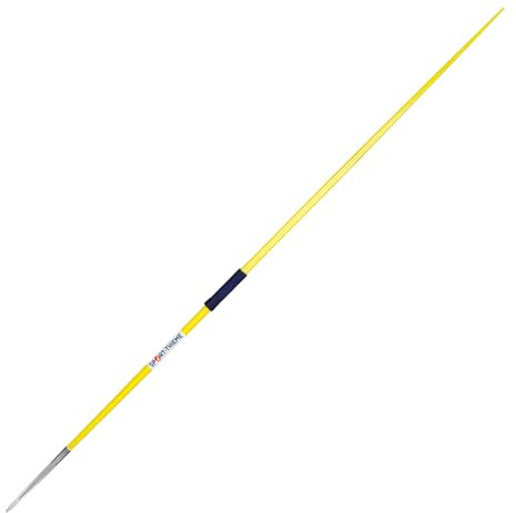 Sport-Thieme Wettkampfspeer Competition | Optimierte Flugeigenschaften | Geringer Verschleiß | Wettkampf-Grundausstattung | Gehärtete Legierung | Stahlspitze | Gelb-Schwarz