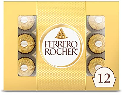 FERRERO ROCHER ITALIAN CHOCOLATE HAZELNUT CANDY 12 PC BOX by Ferrero Rocher