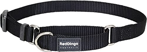 Red Dingo Martingale Hundehalsband, klassisch, Größe S, Schwarz