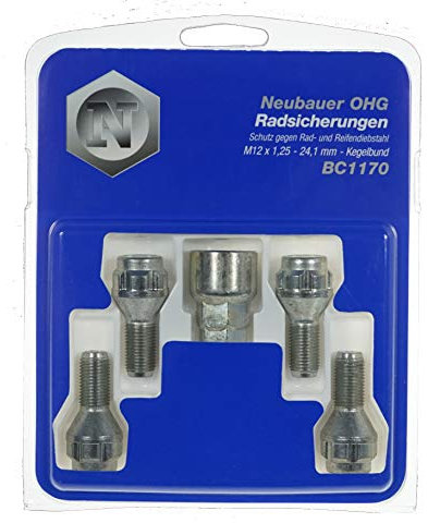 BC1170 Raddiebstahlsicherungsbolzen M12x1,25, Kegelsitz, Schaftlänge 24,1mm, Schlüsselweite 17mm /19mm