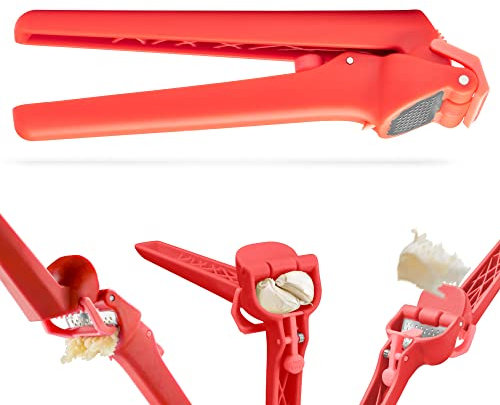 Dreamfarm Garject Lite 2-In-1 Garlic Peeler, Garlic Press & Mincer with Garlic Peel Ejector, Nylon - Red