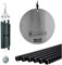 Nature's Melody Windspiel für den Außenbereich, mit 6 Röhren, mit Pentaton-Skala, 100% rostfreiem Aluminium, Pulver-Finish, S-Haken für Trauer, Gedenkgeschenk oder Zen-Garten 42 schwarz
