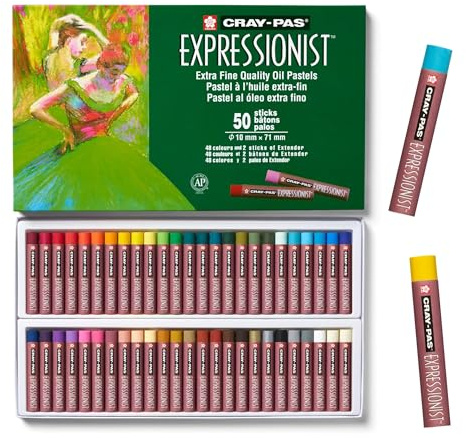 SAKURA XLP50 50-Piece Cray-Pas Expressionist Oil Pastel Set, Assorted Color