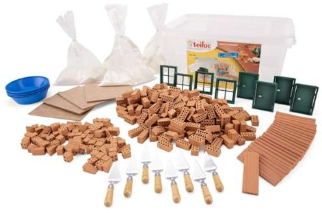 Teifoc Steinbaukasten TEI 502 - Gruppenbaukasten, Bastelset als Schulgruppenpaket, Lernspielzeug für bis zu 8 Kinder, Kreativ Spielzeug aus Mini Ziegelsteinen für Mädchen und Jungen ab 6 Jahren