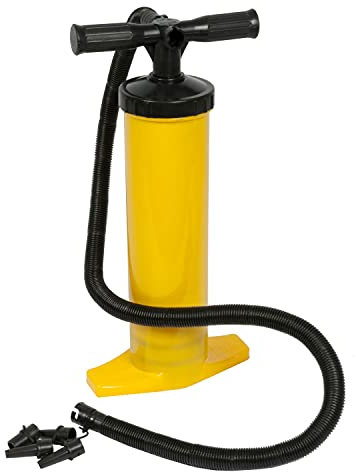 Doppelhubpumpe / Handpumpe Doppel-Hub, mit Standfuß, für Luftmatratze Wasserball, Pool + Co, BE-96568