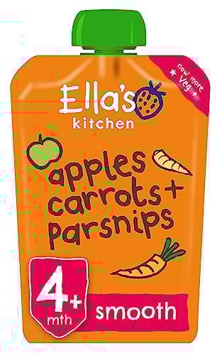 Ella's Kitchen Stage 1 From 4 Months Organic Carrot, Apple and Parsnip 120 g (Pack of 7)