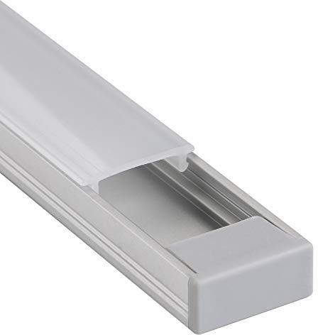 SO-TECH® LED Profil Alu 1 m mit opaler Abdeckung + Endkappen für LED Stripes