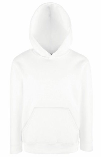 Unisex-Kapuzen-Sweatshirt/Hoodie für Kinder von Fruit of the Loom M Weiß