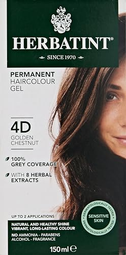 Herbatint Permanent Herbal Haircolor Gel, 4D Golden Chestnut, 4.56 Ounce