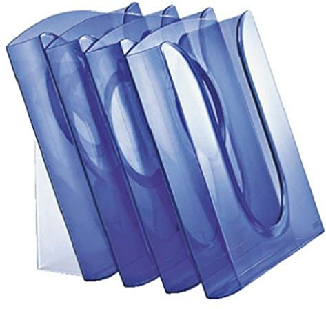 Leitz Presenter Set, 4 Fächer, System zur Auslage und Aufbewahrung von Informationsmaterial wie Kataloge und Prospekte, Transparent Blau, 54000034