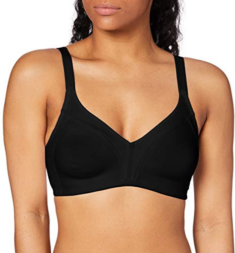 Selene, Reggiseno Donna in Cotone Traspirante, Senza Ferretto e Imbottitura, Collezione Blanca, Colore Nero, Taglia 3C