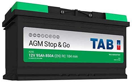 Tab Start Stop Agm Ag95 Batterie Voitures, 12 V 95Ah 850 Amps (En)