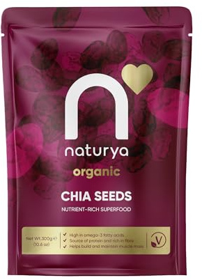 Naturya Organic Chia Seeds 300g | High in Fibre & Omega-3 | Source of Protein | Vegan
