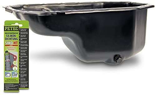 BESTPRICE 1x Carter d'huile, 1x silicone haute température rouge 70 ml