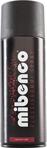 mibenco 71423003 Flüssiggummi Spray/Sprühfolie, Rubinrot Matt, 400 ml -Schutz für Oberflächen und zum Felgen lackieren