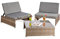 Melko vielseitiges Gartenmöbel-Set – Sonnenliege, Sitzgarnitur mit Tisch aus Gartenset robust und wetterfest, Grau