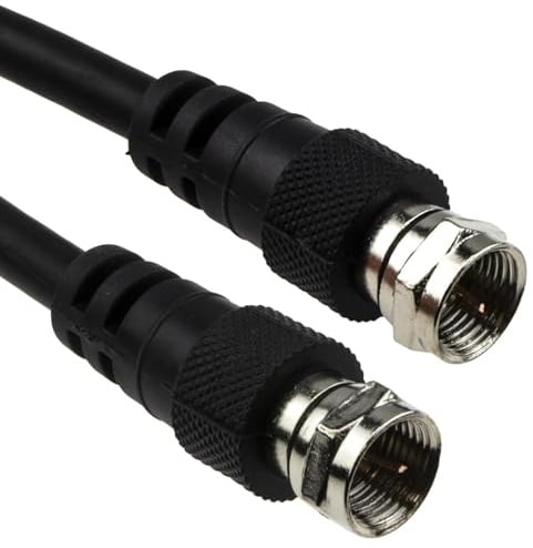 kenable Satellite F Type Coax Cable Screw Connector for Virgin Media Sky Freesat RG59 75 Ohm Aerial Lead Black 0.5m