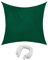 jarolift Sonnensegel Quadrat, Wasserabweisend, Sonnenschutz Sichtschutz für Terrasse Garten Balkon, Polyestergewebe, 500 x 500 cm, Grün