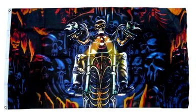 Fahne/Flagge Totenkopf Ghost Rider 90 x 150 cm Fahnen Flaggen