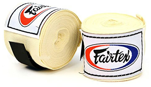 Fairtex!! HW2 Premium Baumwolle Boxbandagen 4,5 m (Paar), HW2, cremefarben, Length 4.5m