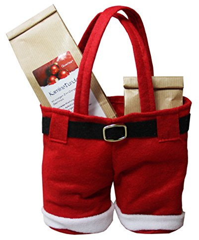 Weihnachts-Geschenk Hose vom Weihnachtsmann Nikolaus-Geschenk mit Wintertee Weihnachtstee Früchtetee Kaminstunde & Schwarztee Wintermandel (200 g)