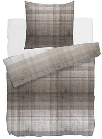 NHL HNL Living Boden Mako-Satin-Bettwäsche mit Velvet Touch, 155x220 + 1x 80x80, Naturel