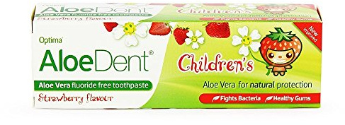 Aloe DENT Children's Strawberry Toothpaste - Fluoride Free 50ml (Pack of 4)