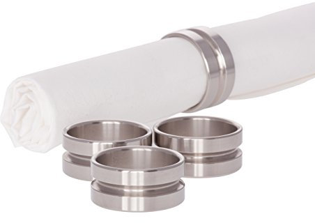 LITIM|Home Serviettenring | aus rostfreien Edelstahl | 4 x 5 x 5 cm 260 g | Made in Germany (4 er Set)