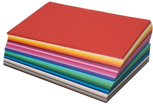folia 64/500 09 - Tonpapier Mix, DIN A4, 130 g/m², 500 Blatt sortiert in 25 Farben, zum Basteln und kreativen Gestalten von Karten, Fensterbildern und für Scrapbooking